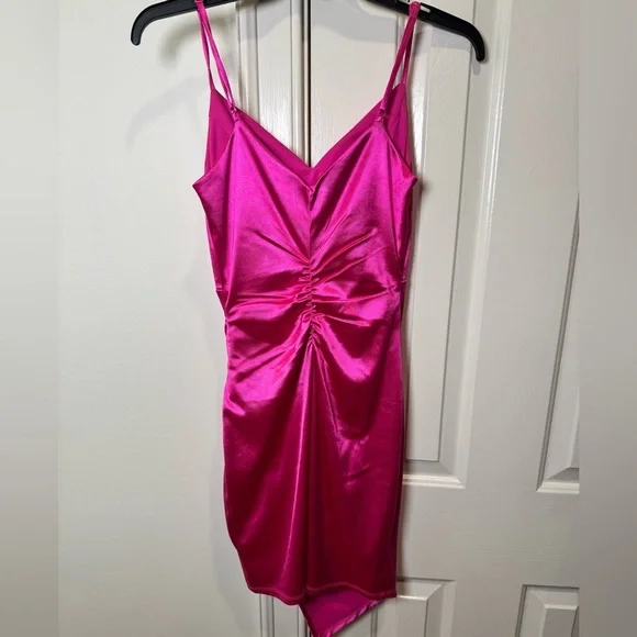 Honey and Rosie Fuchsia Asymmetrical Dress - Picture 2 of 4